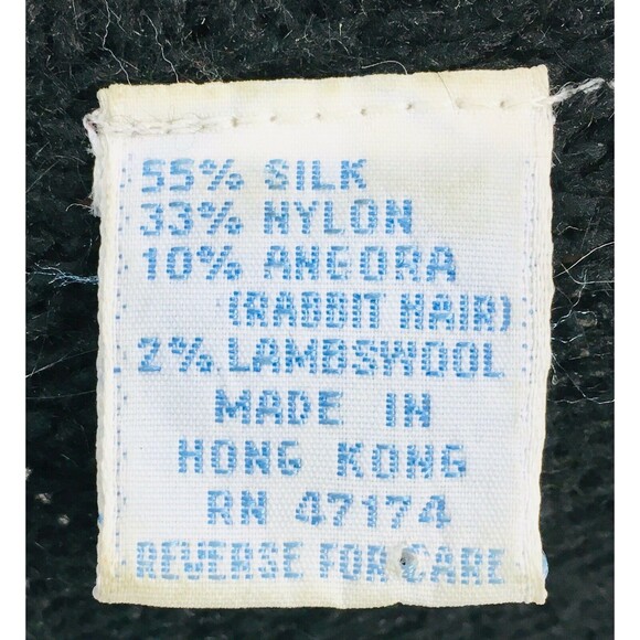 Vintage 80s De Rotchild Silk Angora Sequined Feathers Pullover Sweater Medium - Picture 9 of 9